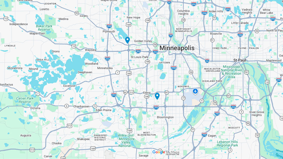 Link to Mapped locations in Plymouth and Edina