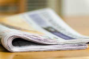 Folded newspaper